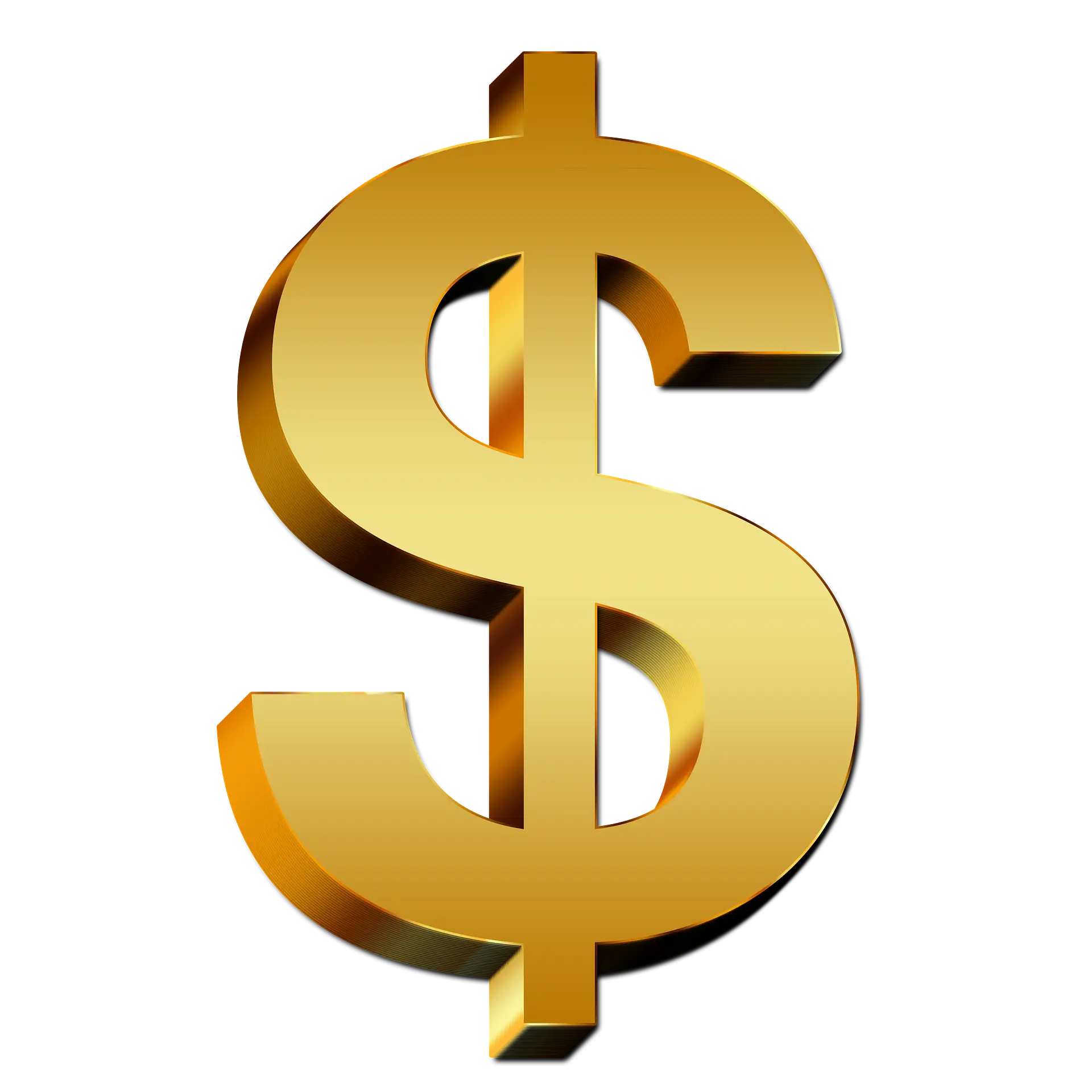 Shiny Gold Dollar Sign Icon