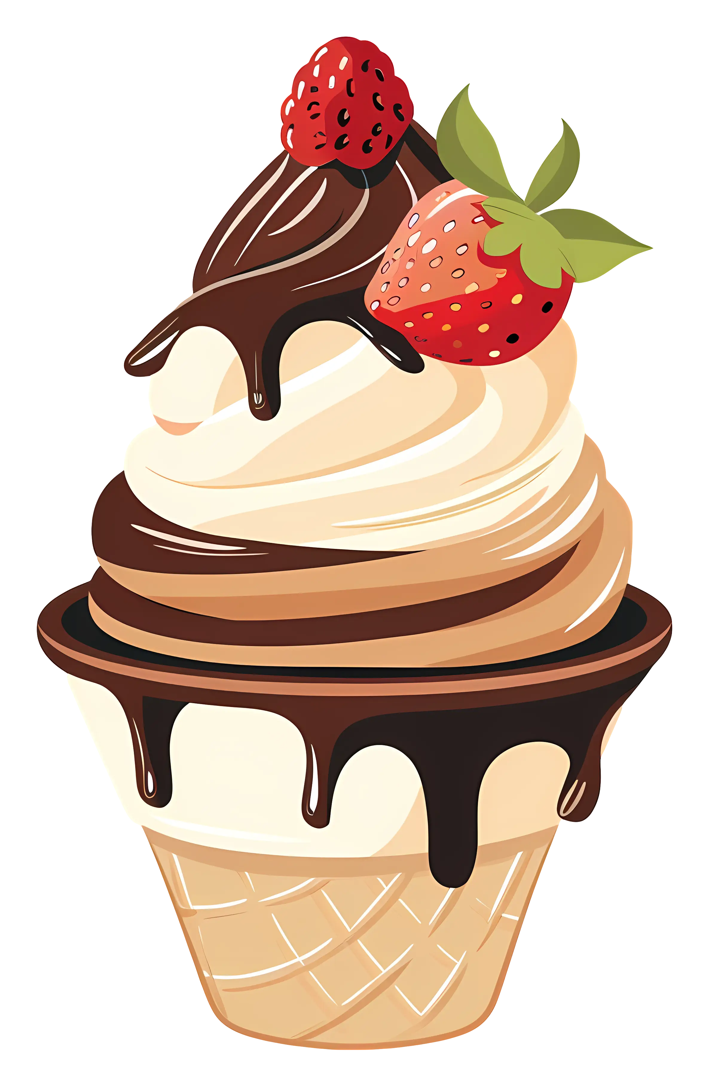 Layered Ice Cream Cone with Chocolate