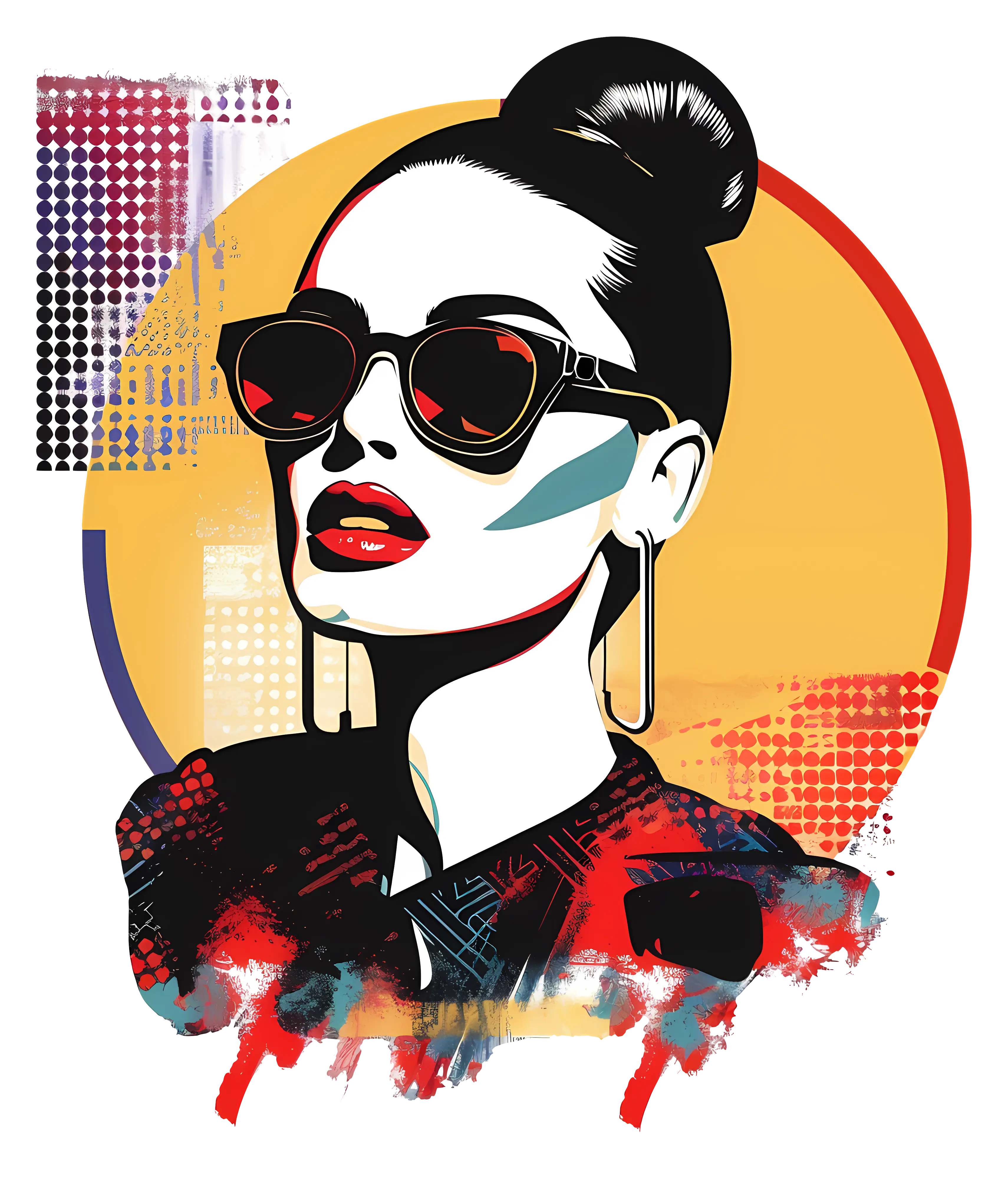 Stylish Woman with Sunglasses in Artistic Portrait