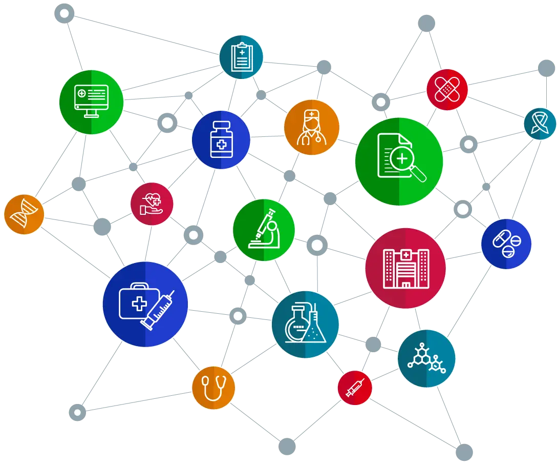 Colorful Medical Icons Network