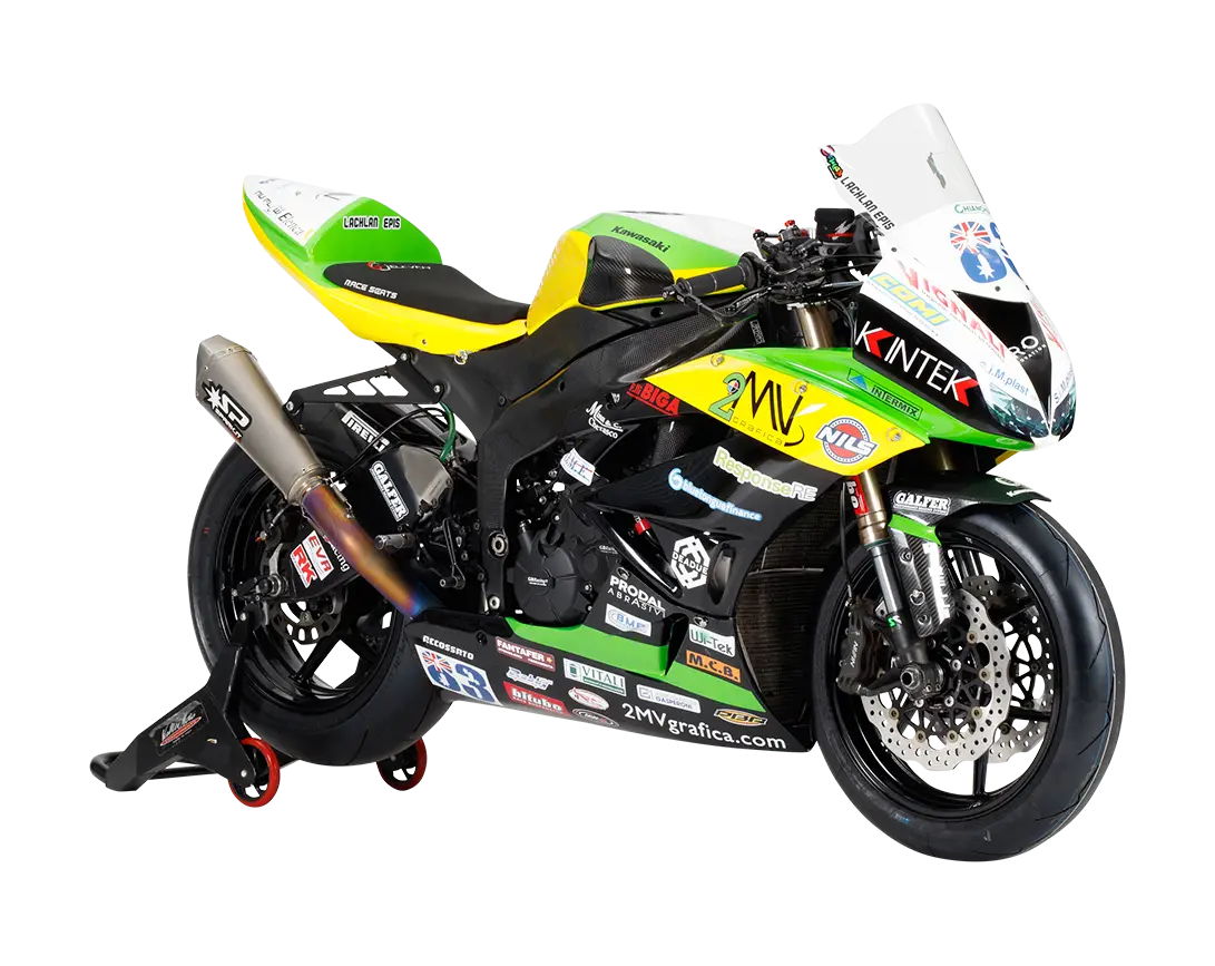 Speedy Racing Motorcycle with Vibrant Design