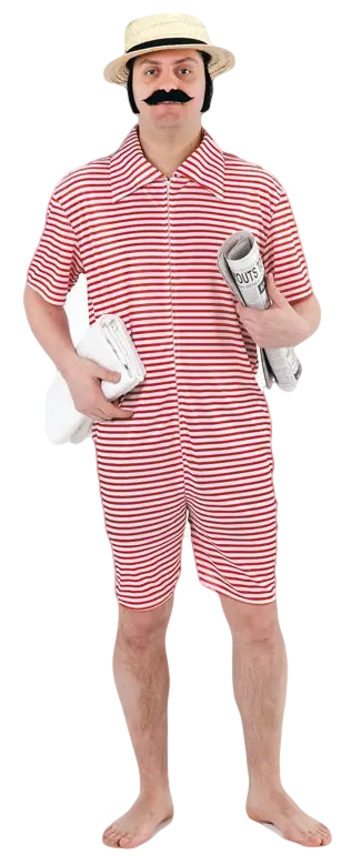 Striped Red and White Vintage Beach Costume