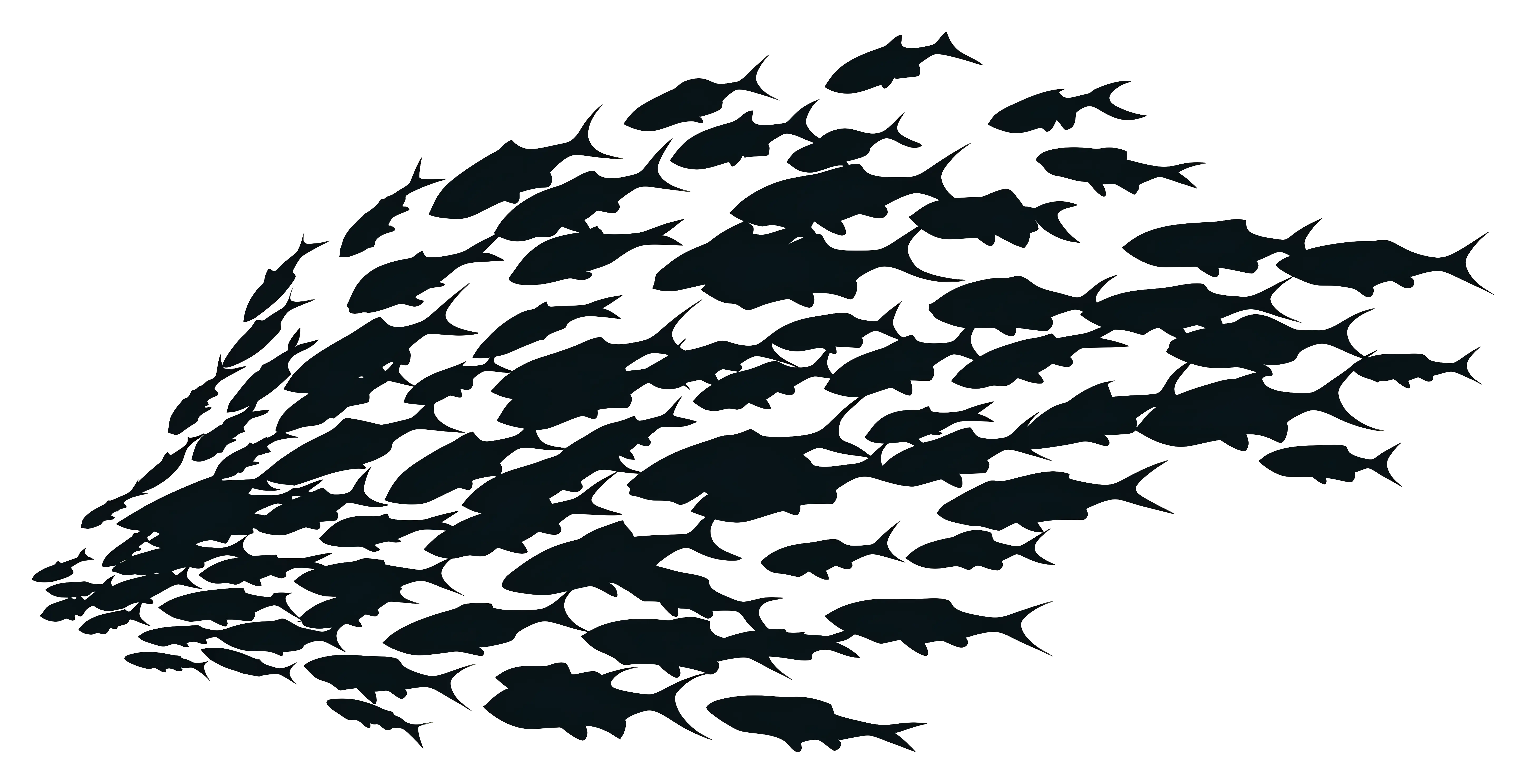 School of Fish Silhouette Illustration