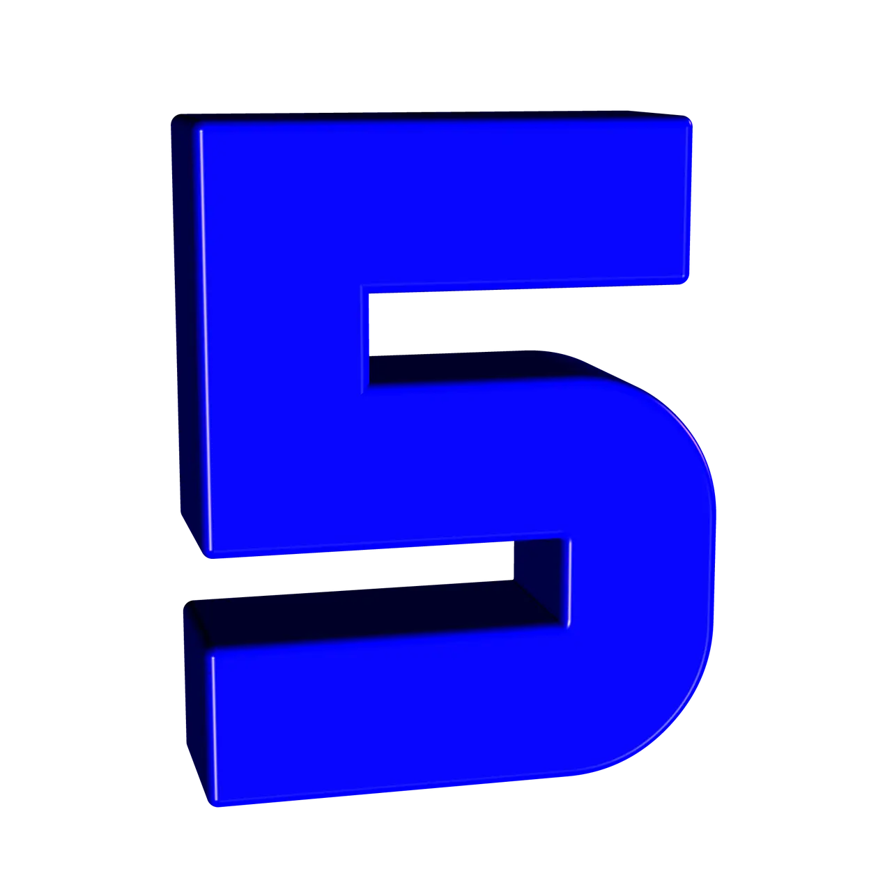 Bold Blue Number Five