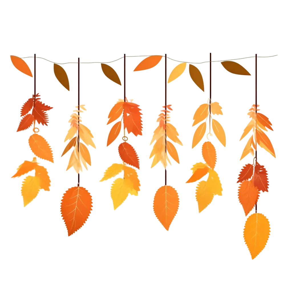 Hanging Autumn Leaves Illustration