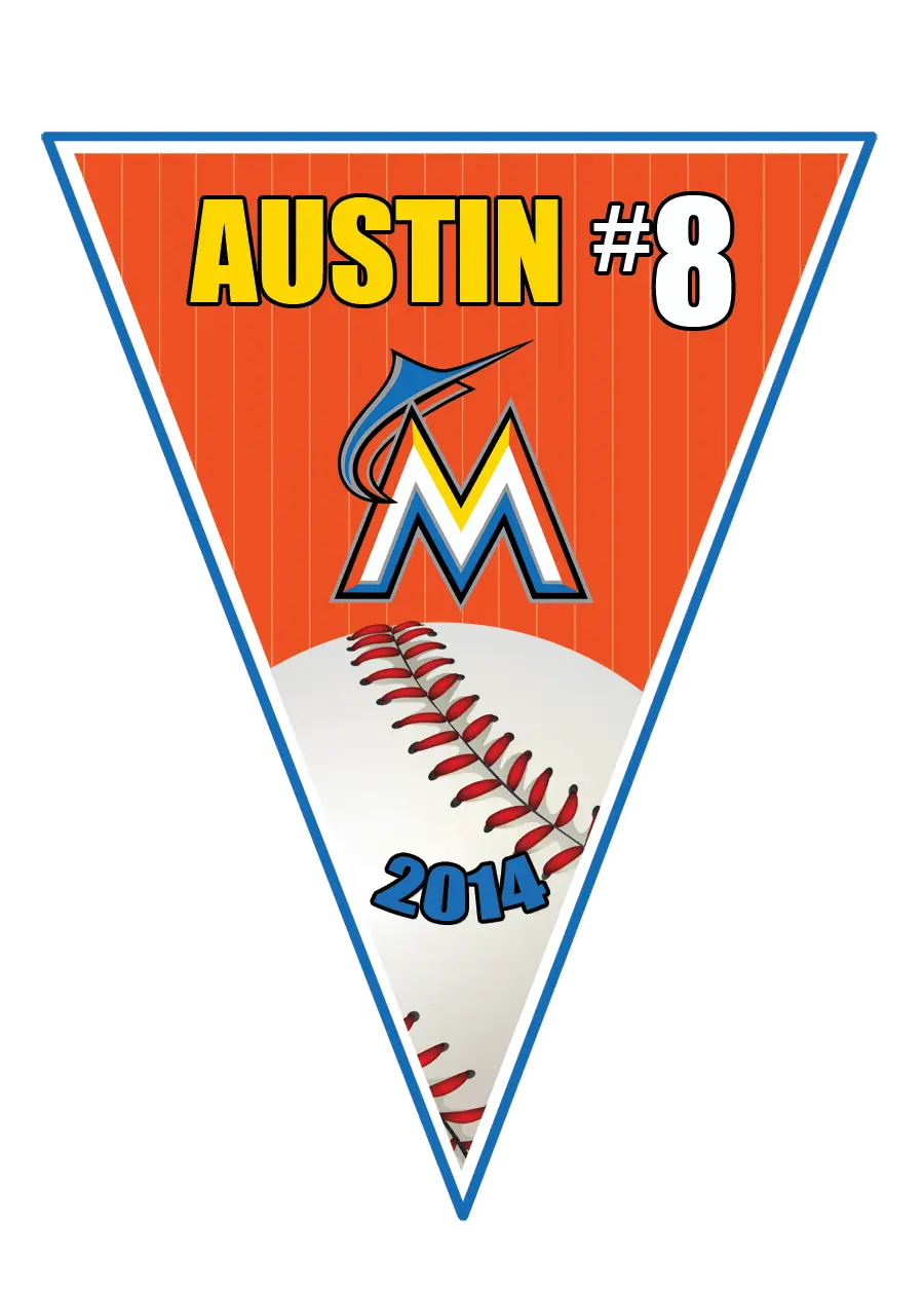 Baseball Pennant with Team Logo