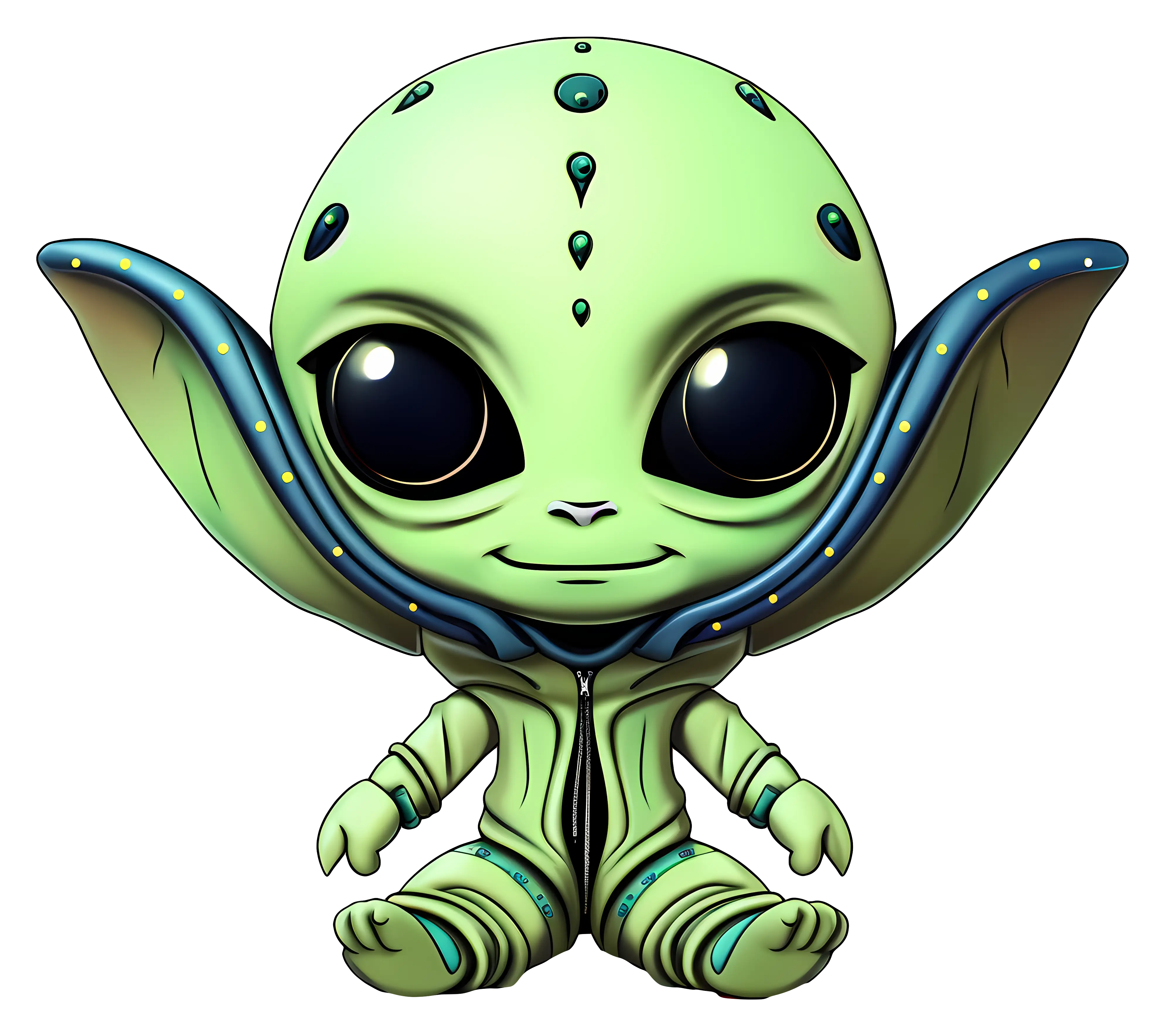 Cute Green Alien Character Design