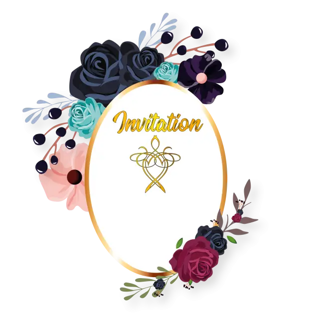 Decorative Invitation Card with Flowers