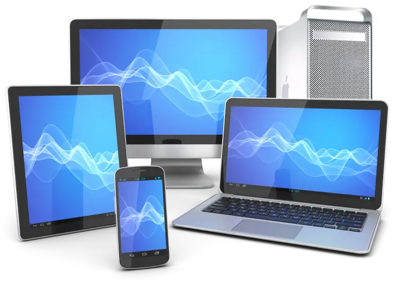 Electronic Devices with Blue Interface Screens