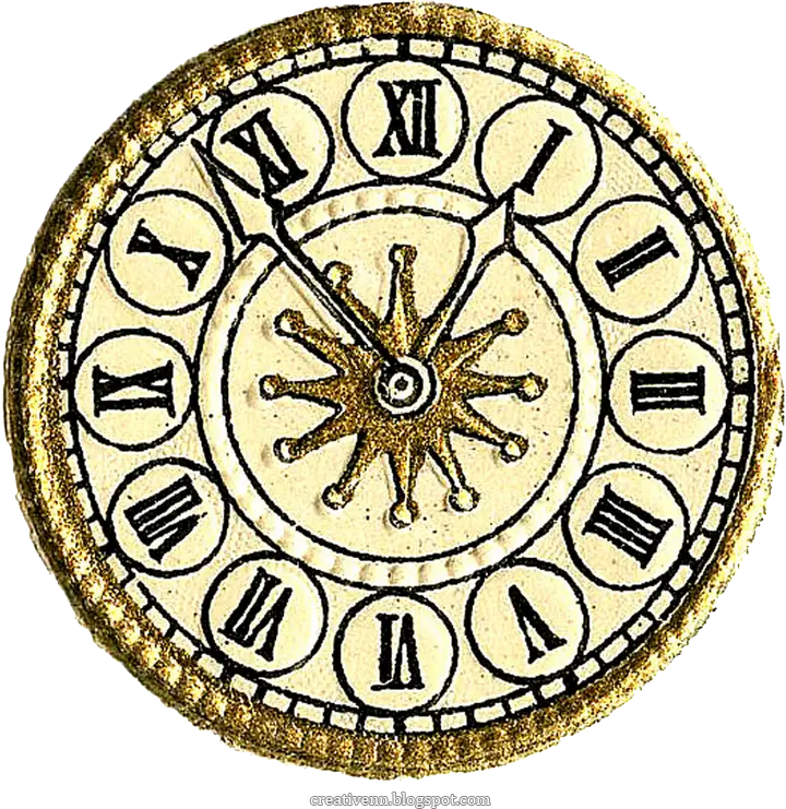 Vintage Clock Face with Roman Numerals