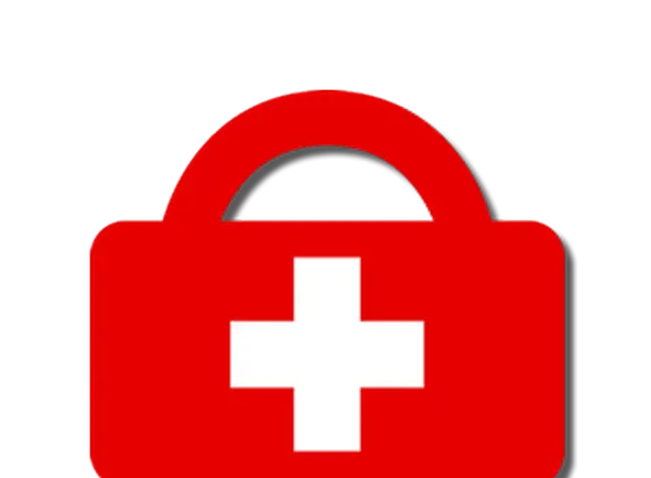 Red First Aid Kit with White Cross