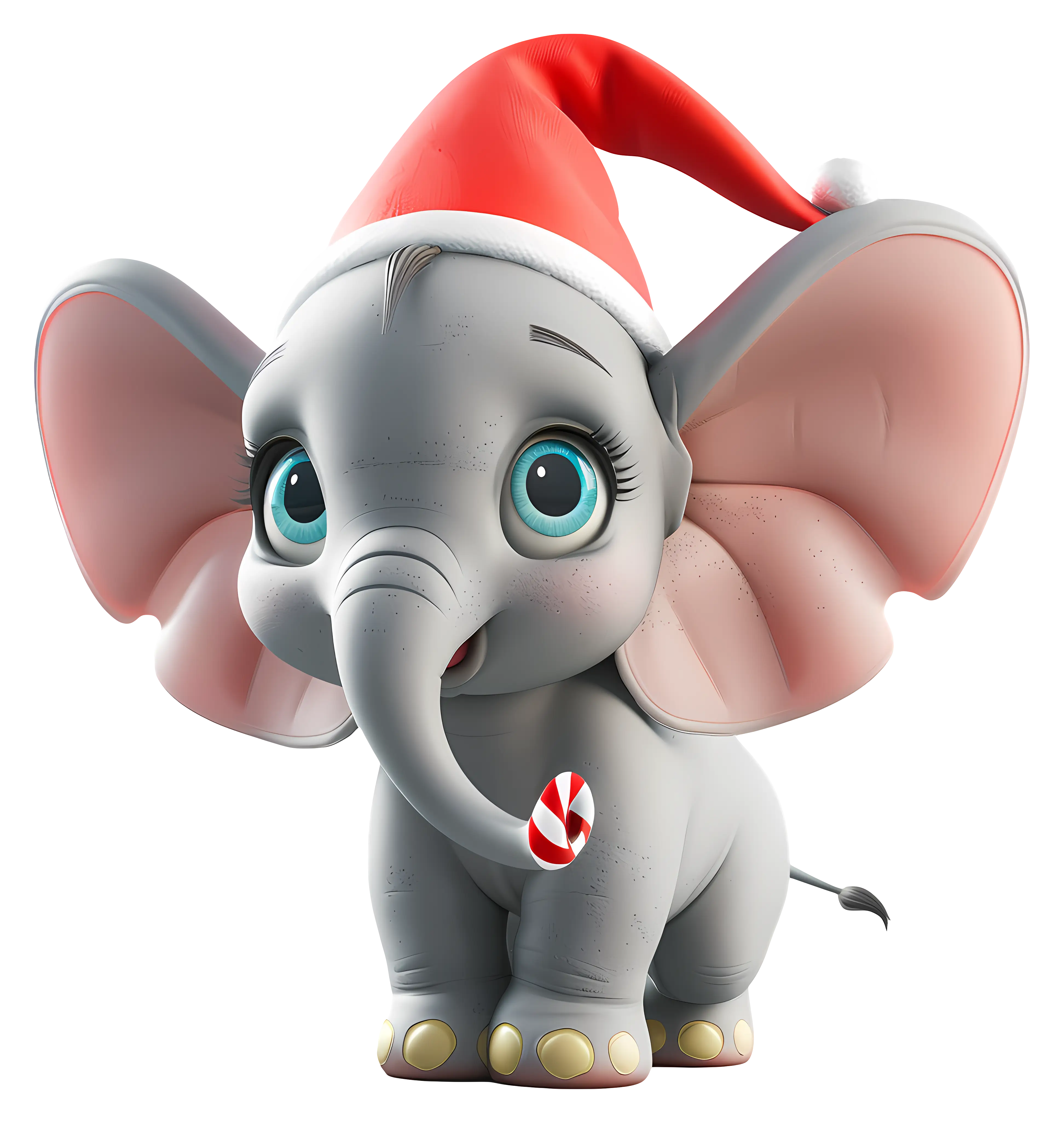 Joyful Santa Elephant Cartoon for Christmas