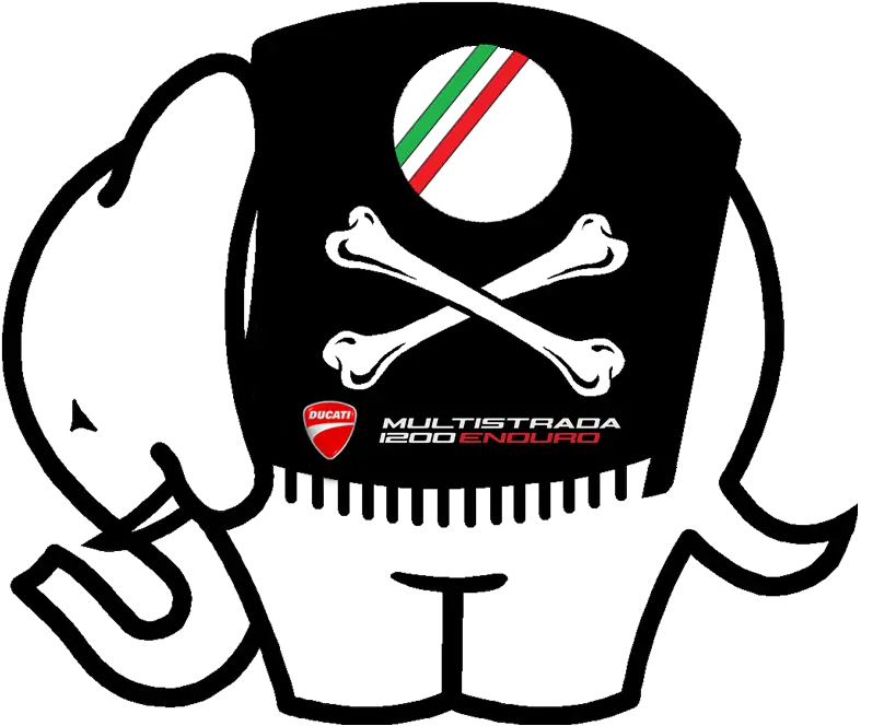 Black Elephant Logo with Bones