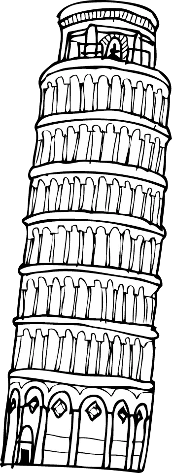 Leaning Tower of Pisa Illustration