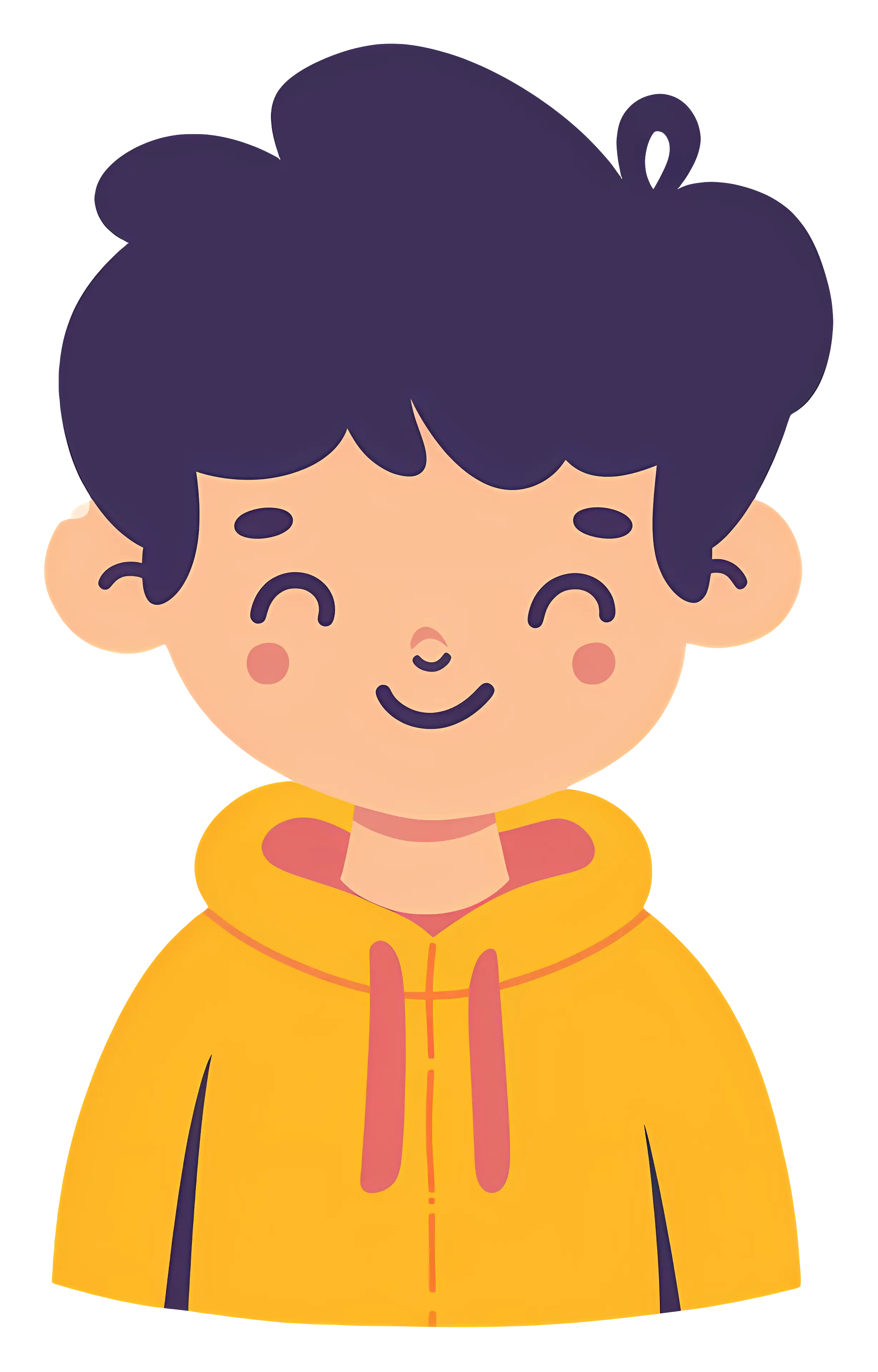 Smiling Boy in Yellow Hoodie