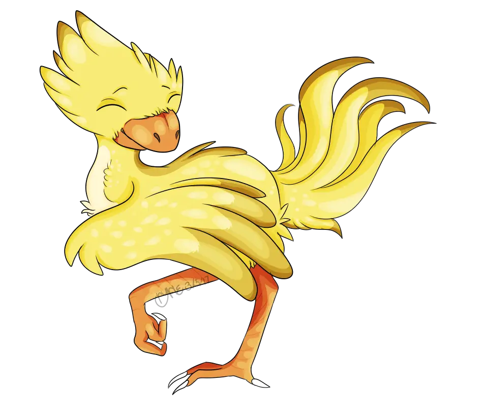 Yellow Cartoon Bird with Cheerful Expression