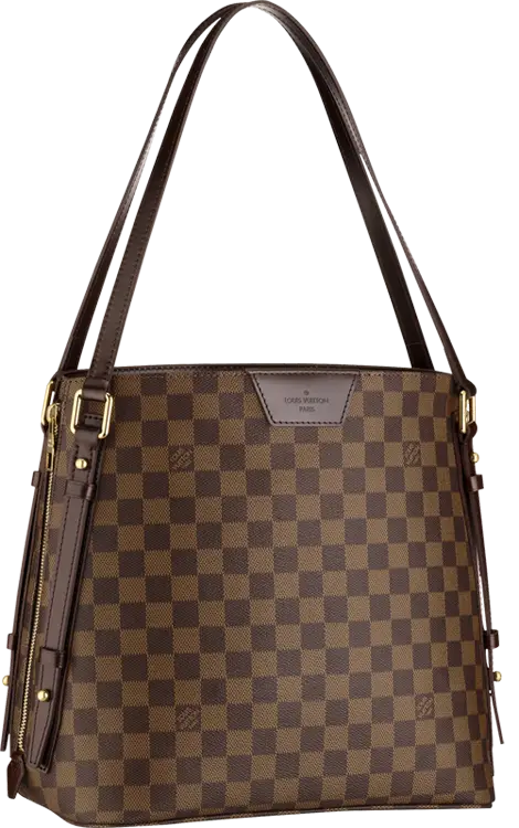 Brown Checkered Designer Handbag