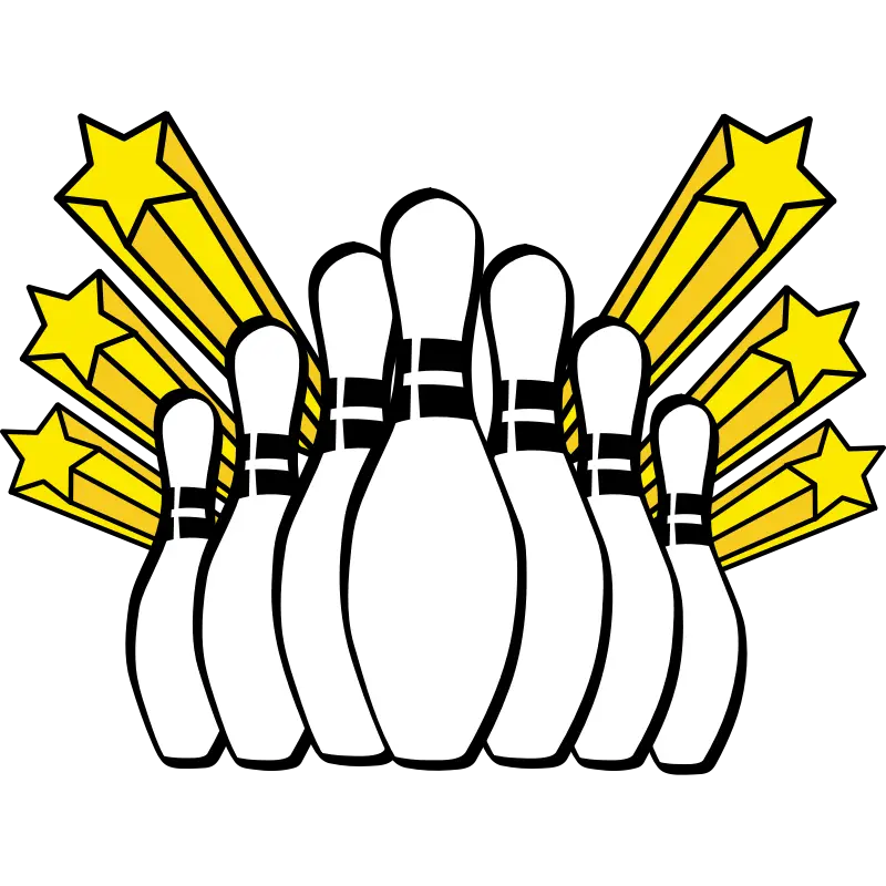 Bowling Pins with Stars Design