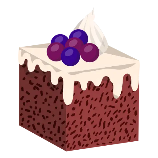 Chocolate Cake Slice with Frosting Topping