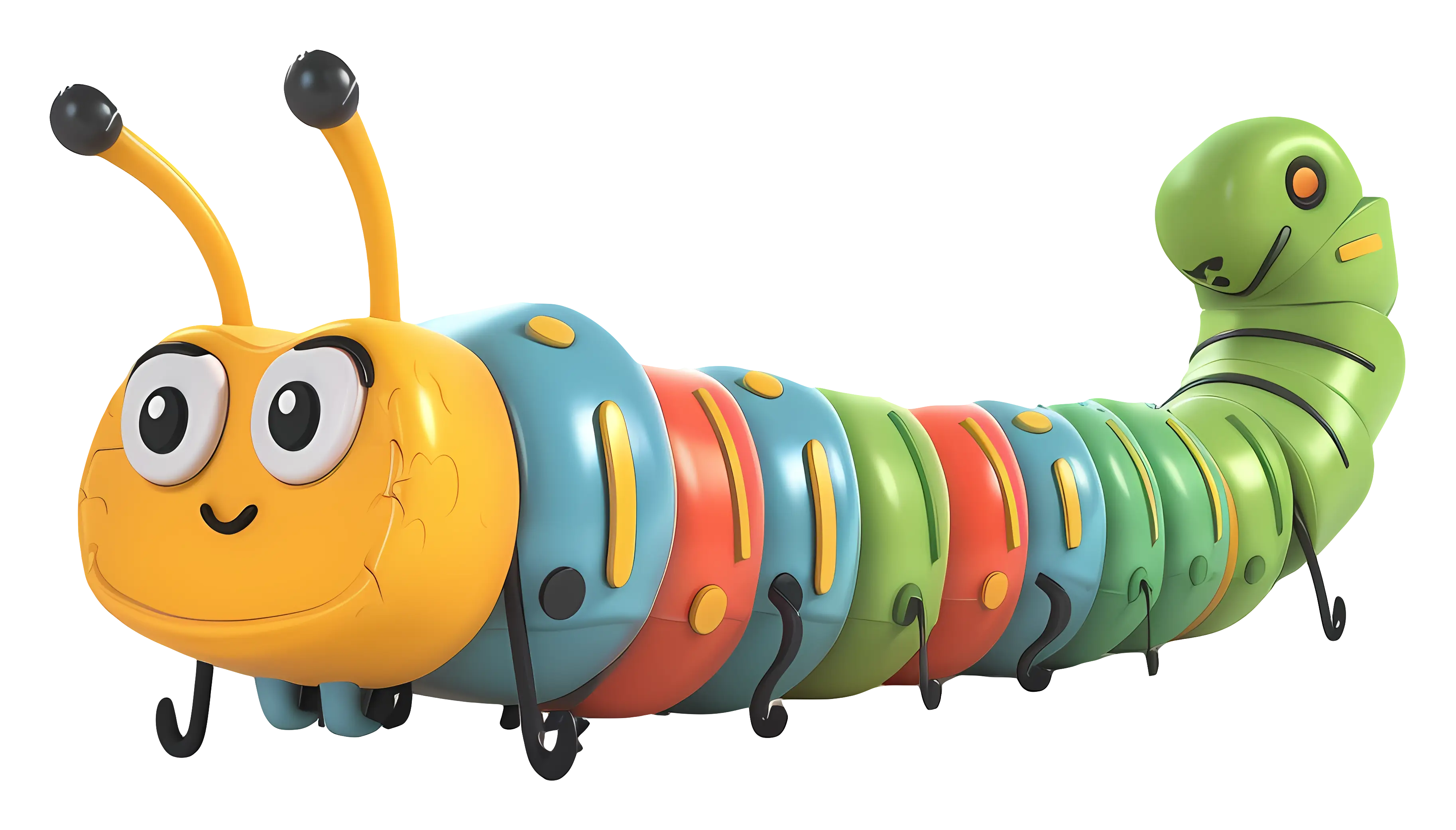 Playful Colorful Cartoon Caterpillar