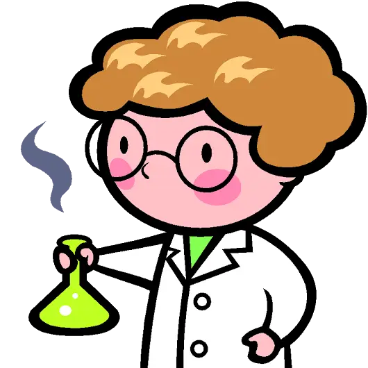 Chemist Holding Flask Cartoon Illustration