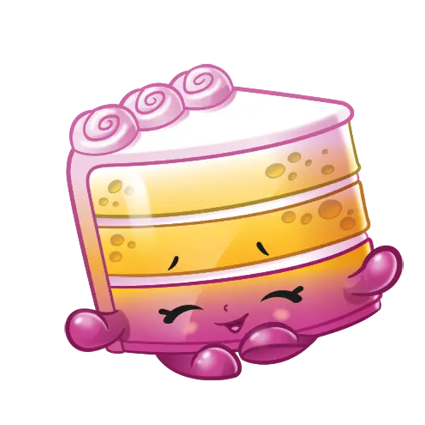 Cute Cartoon Cake Slice with Smiling Face