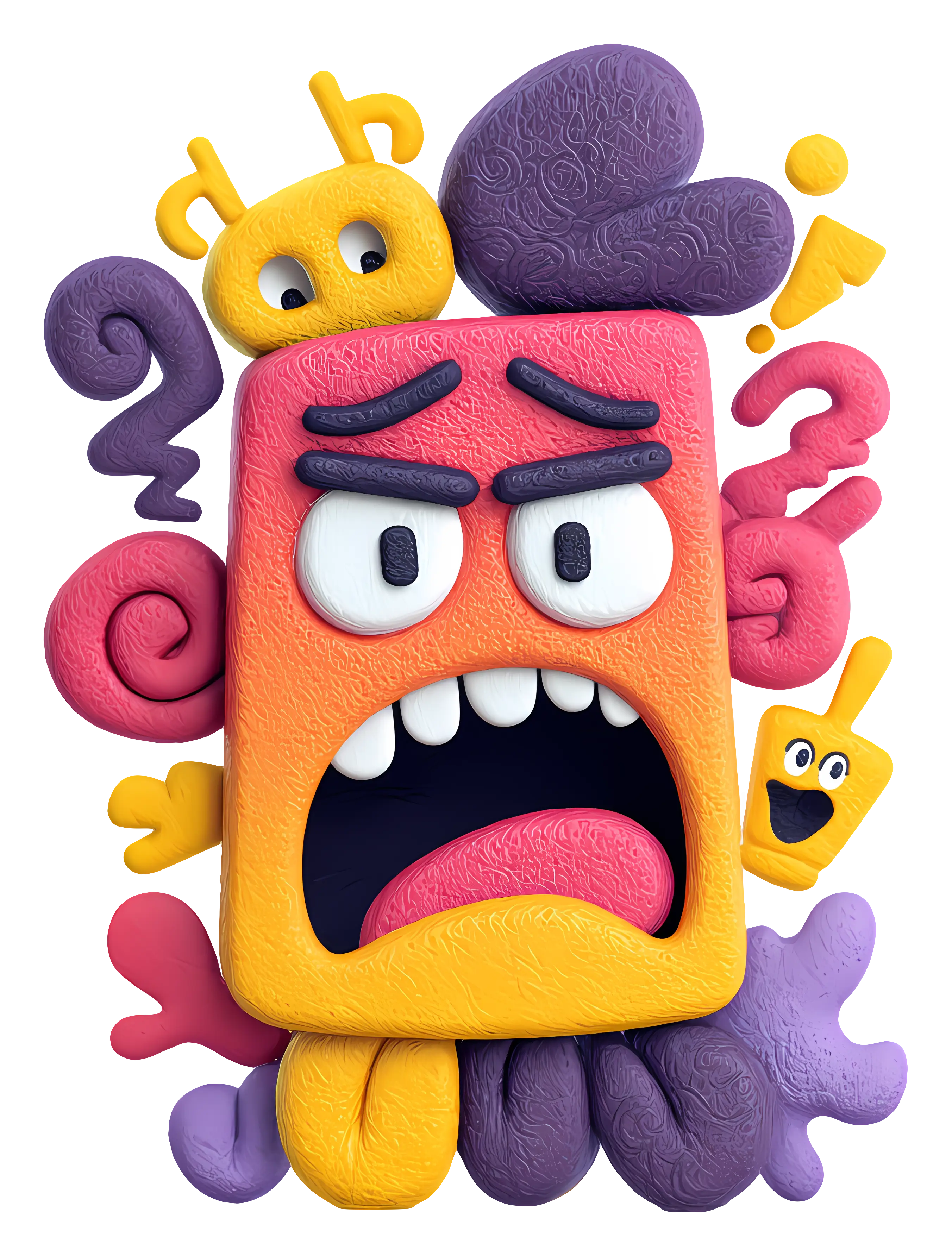 Angry Cartoon Face with Emotions