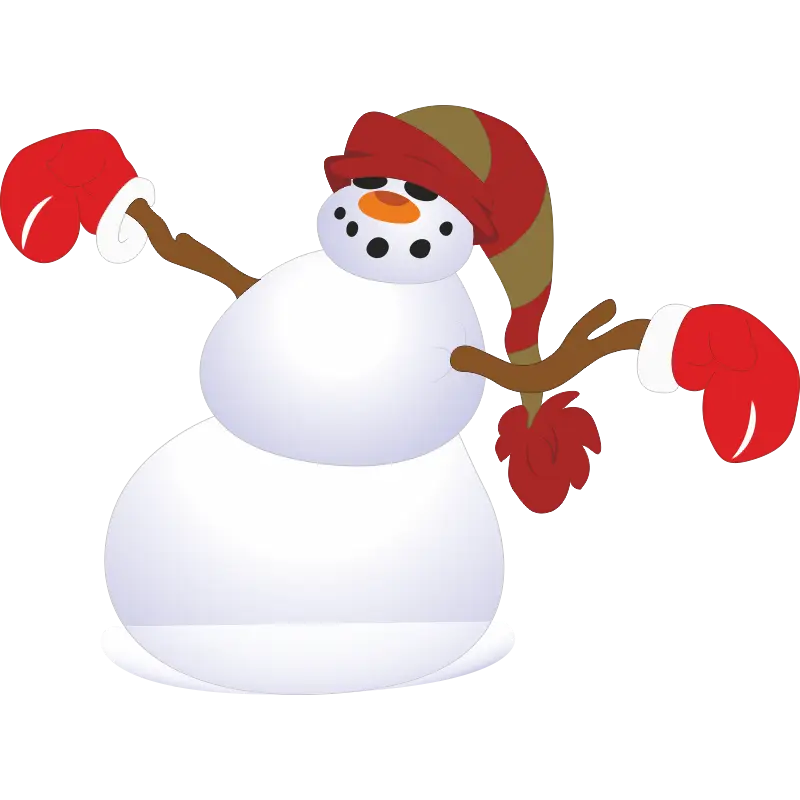 Playful Snowman with Red Gloves for Holiday Season