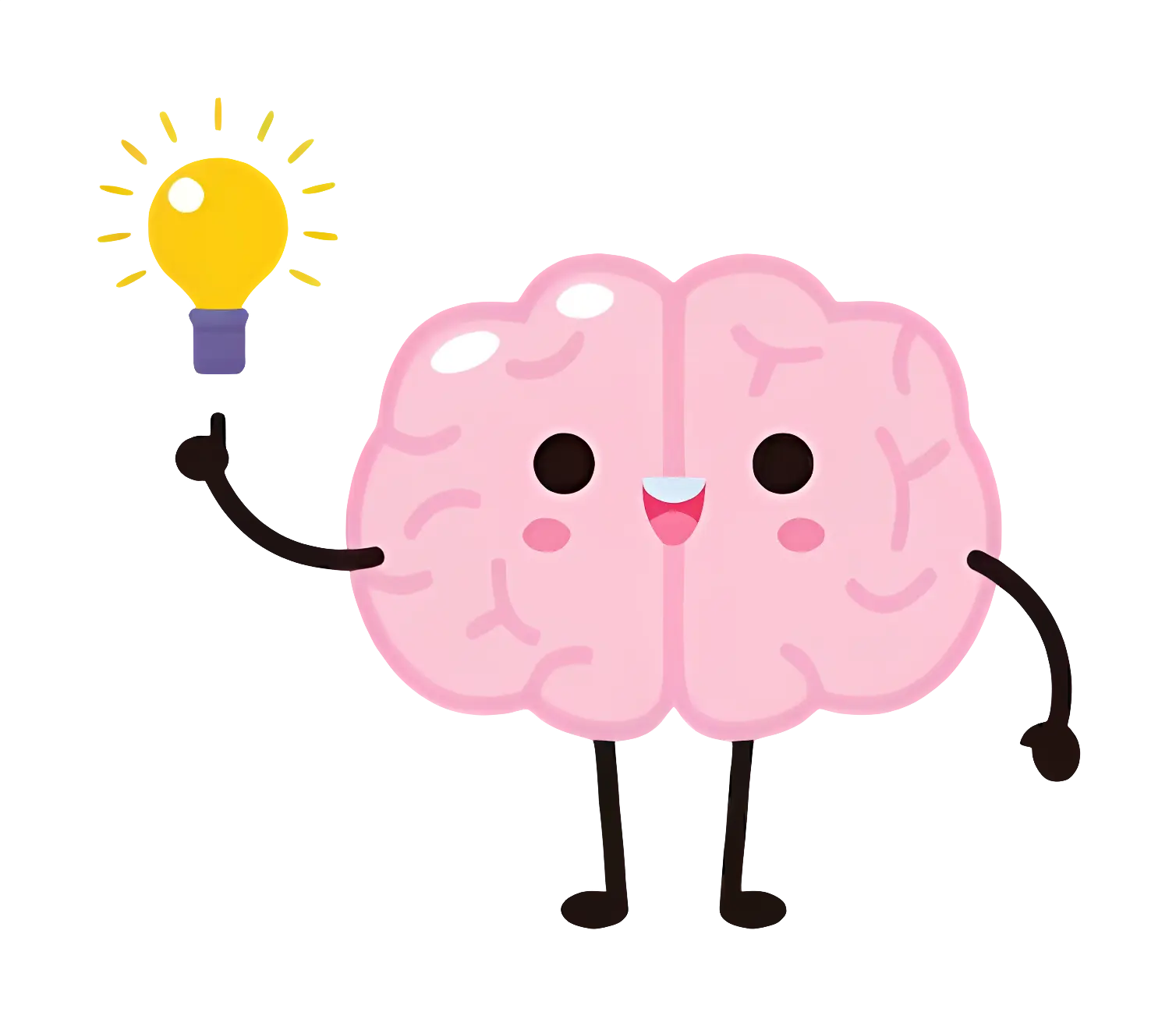 Brain Cartoon Illustration for Education Concept