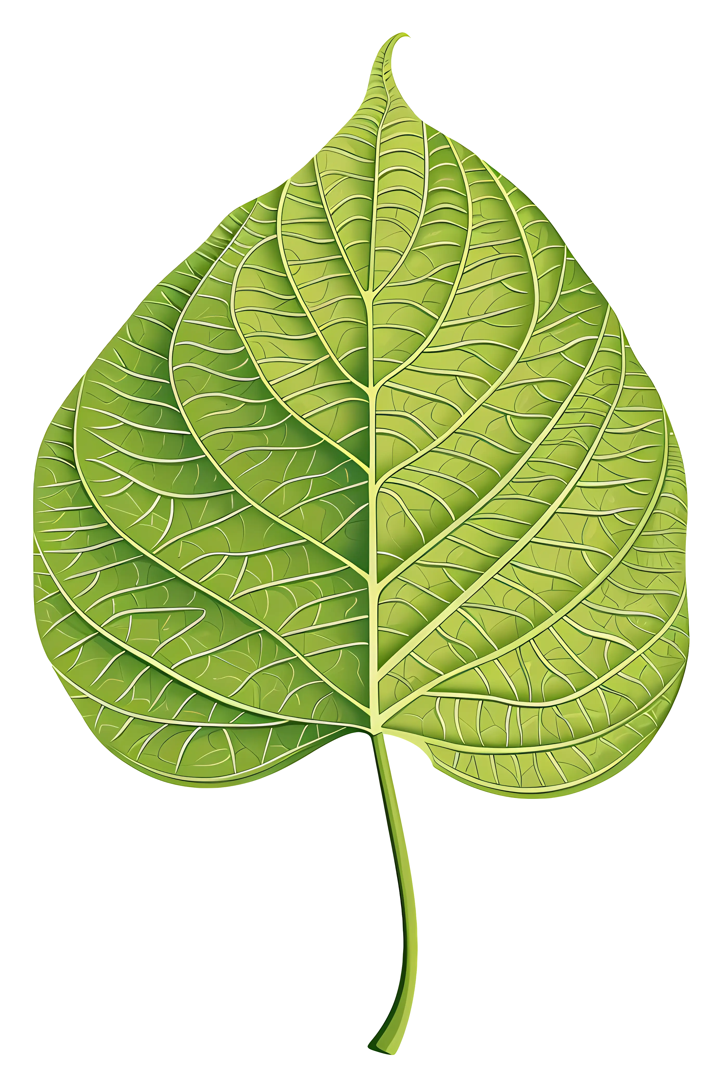 Bodhi Leaf Illustration with Green Gradient