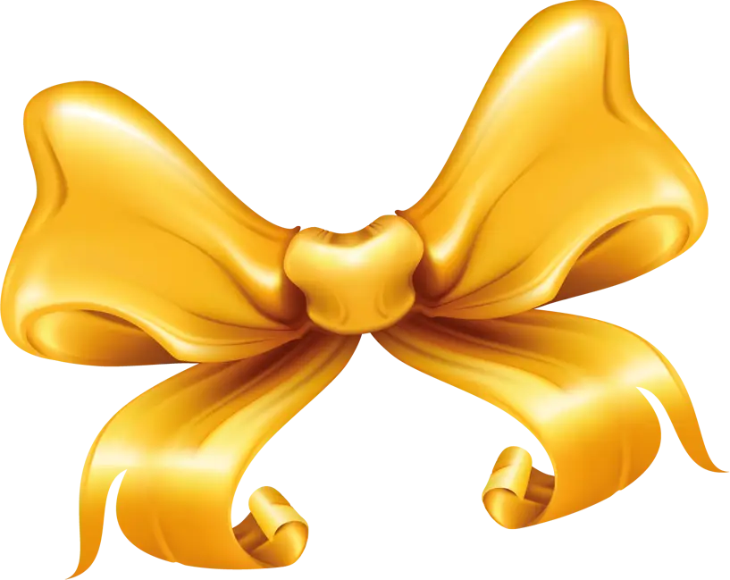Golden Ribbon Bow Decoration