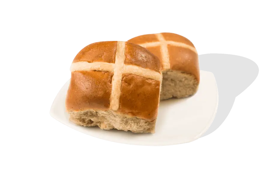 Hot Cross Buns on Plate