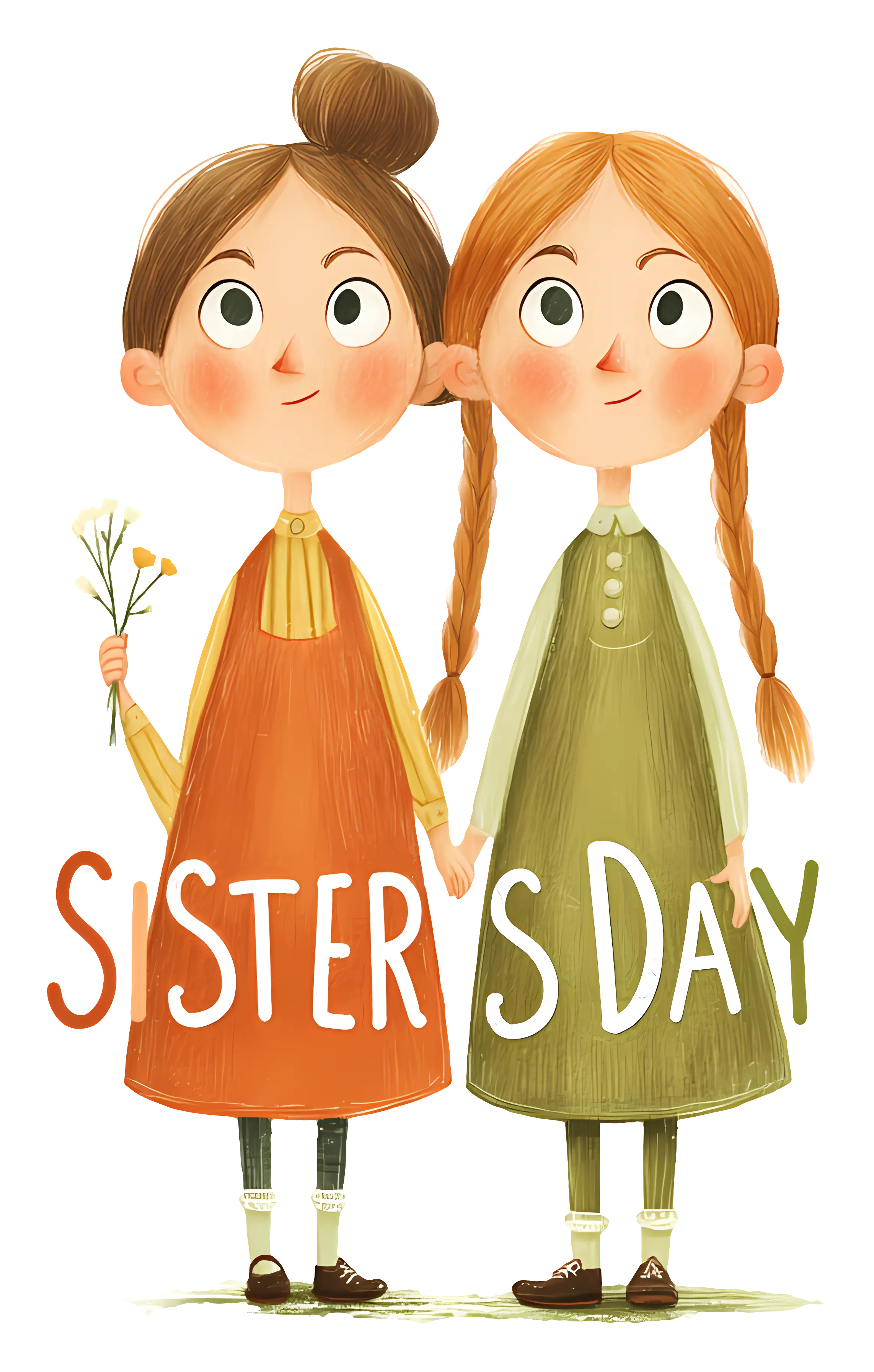 Sisters Holding Hands for Sister&#039;s Day