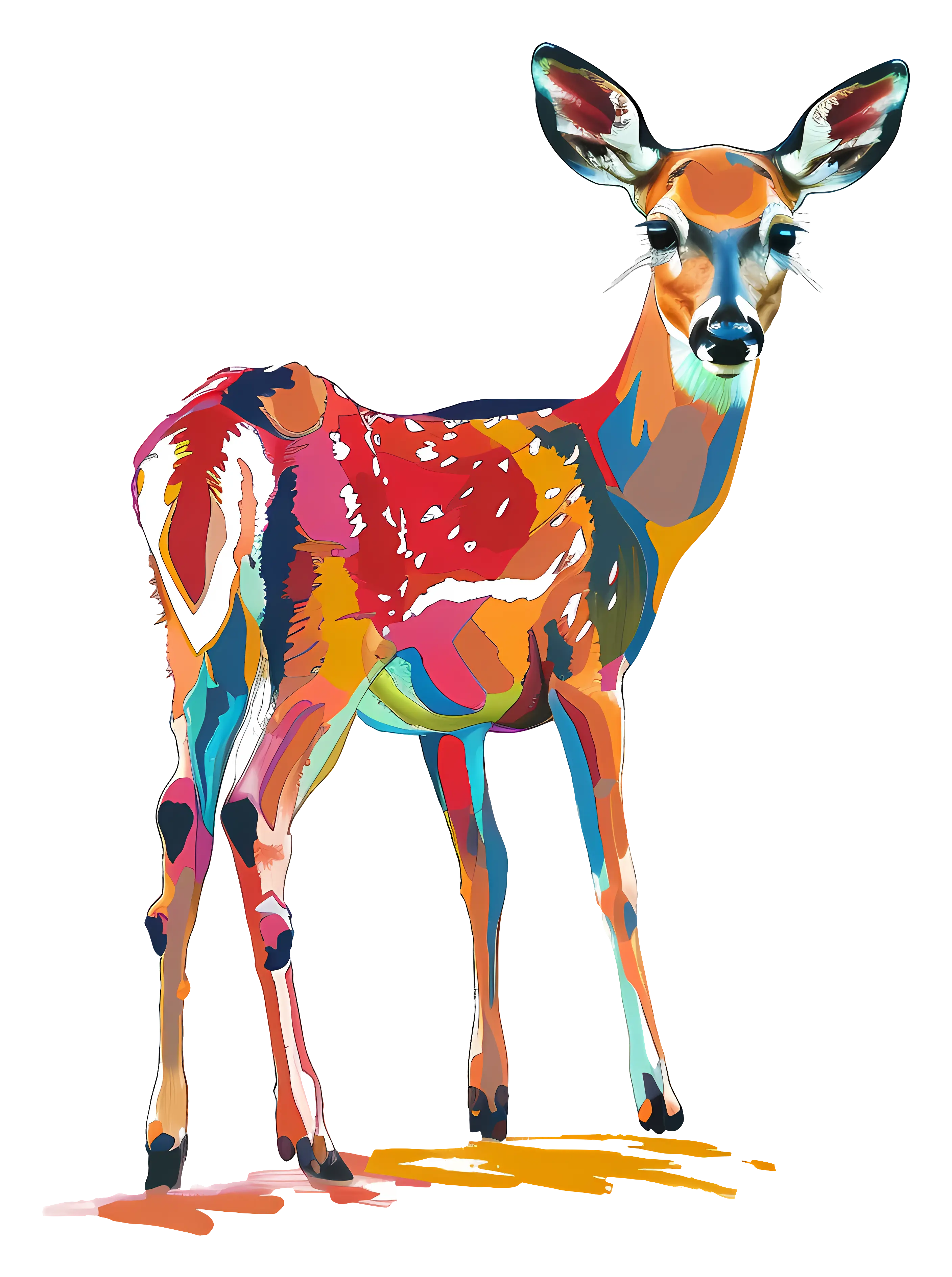 Vibrant Colorful Deer Artwork