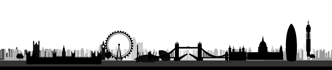 Black London Skyline Silhouette
