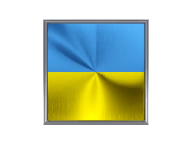 Ukraine Flag Icon with Blue and Yellow Pattern