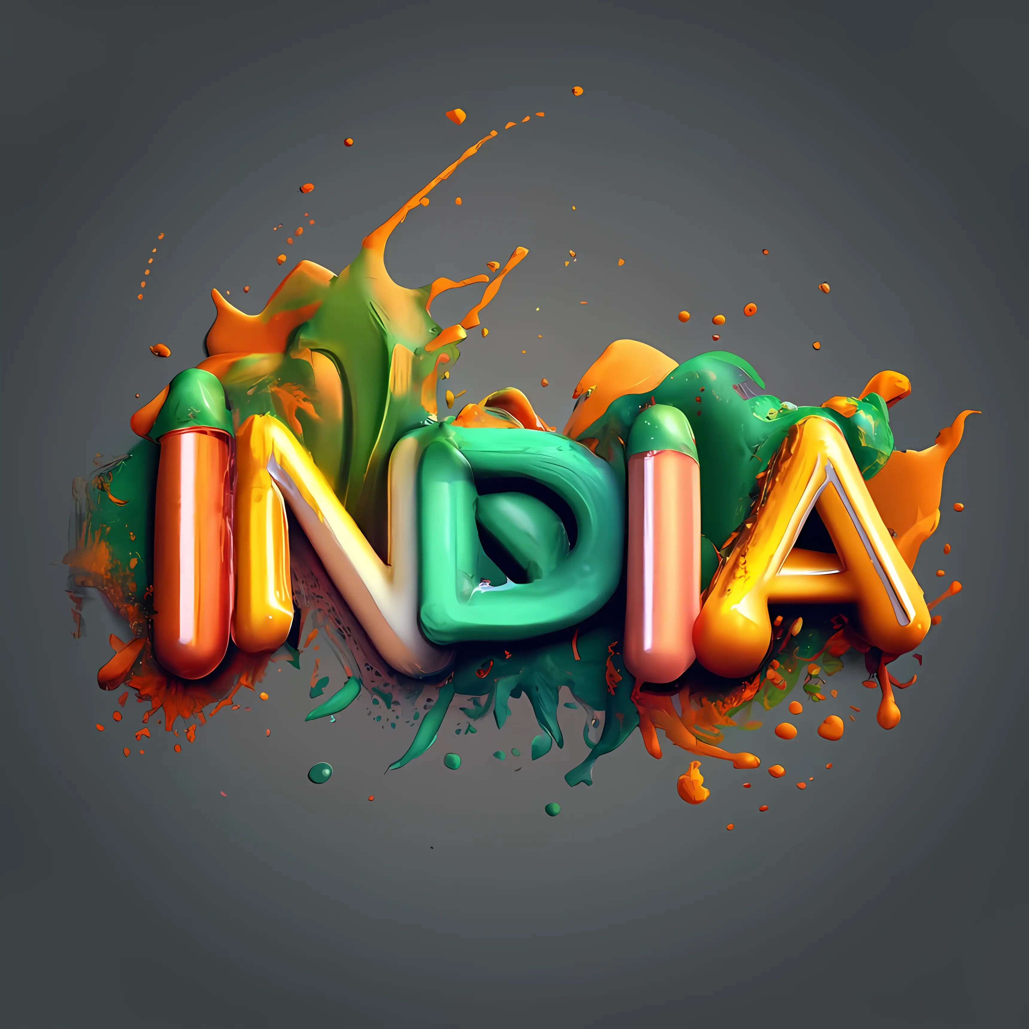 Colorful India Text Design