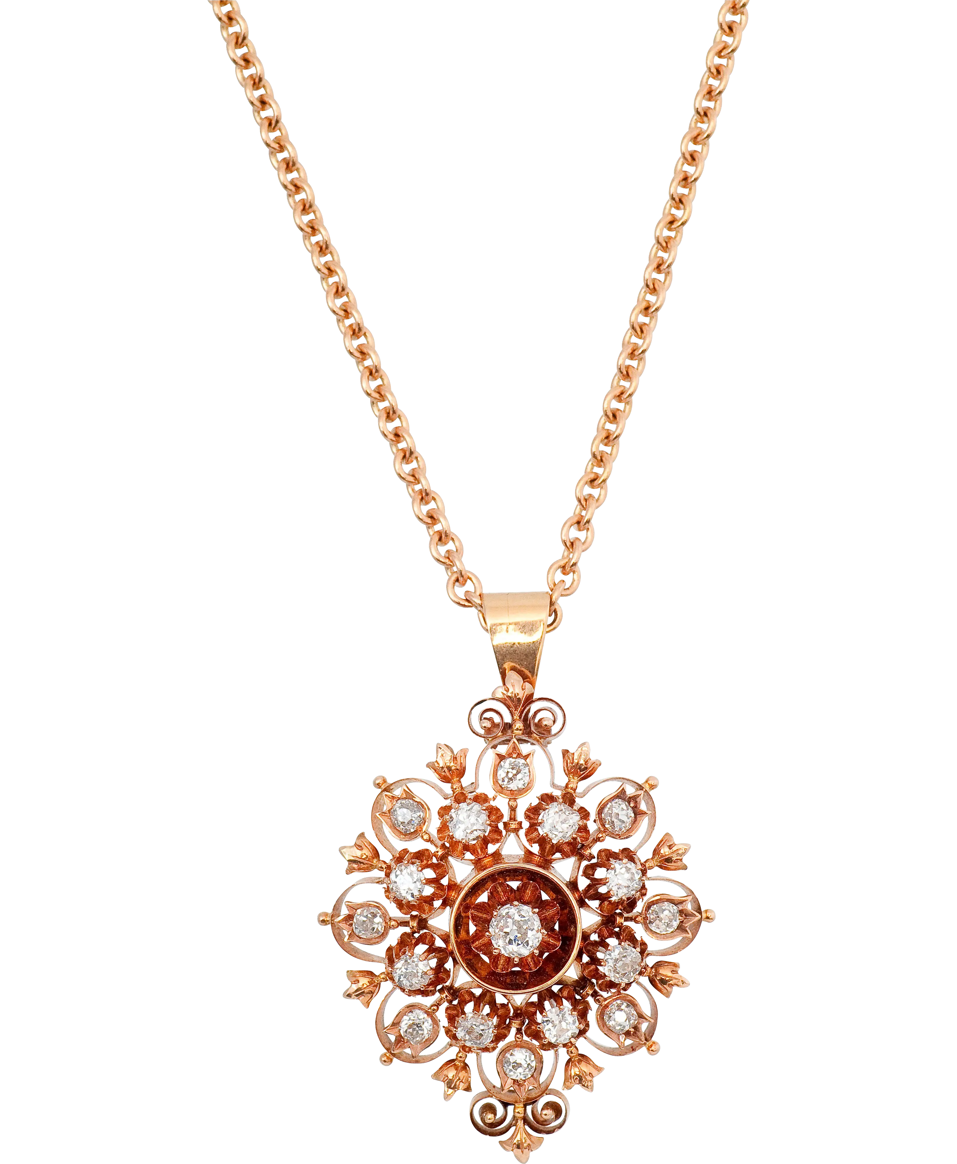 Elegant Floral Pendant with Gemstones