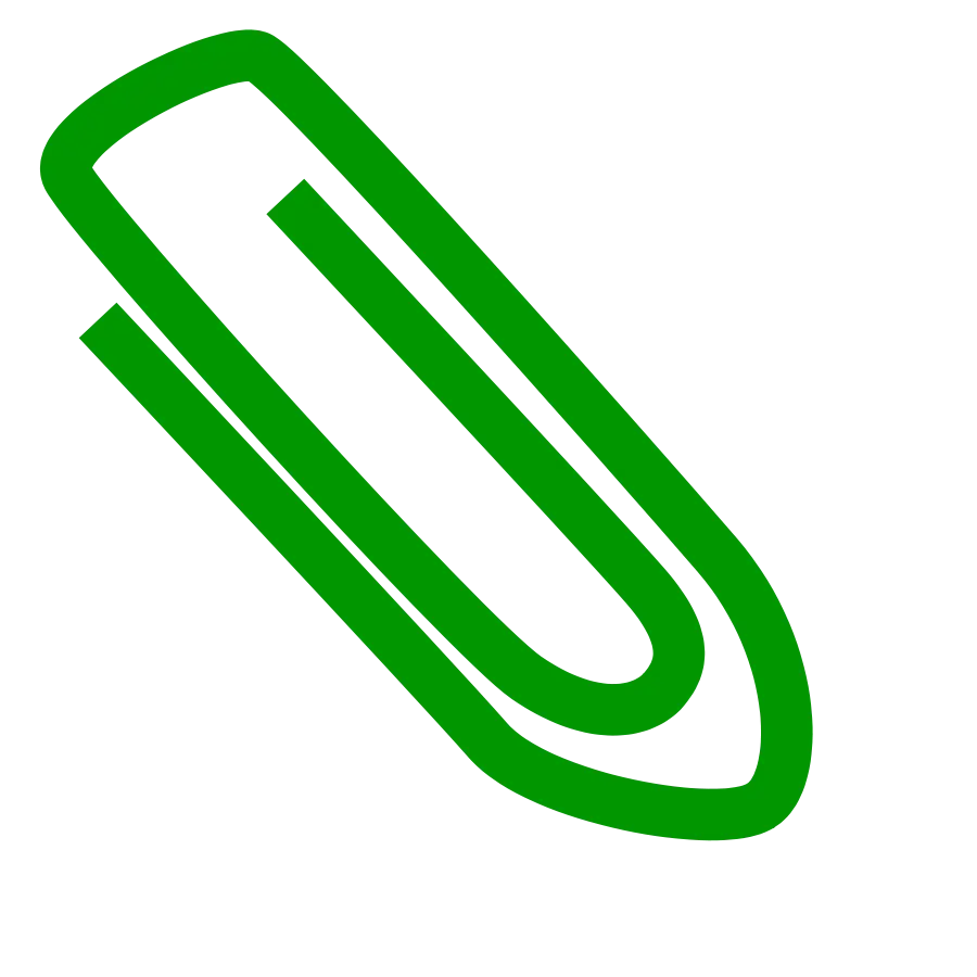 Green Paperclip Illustration