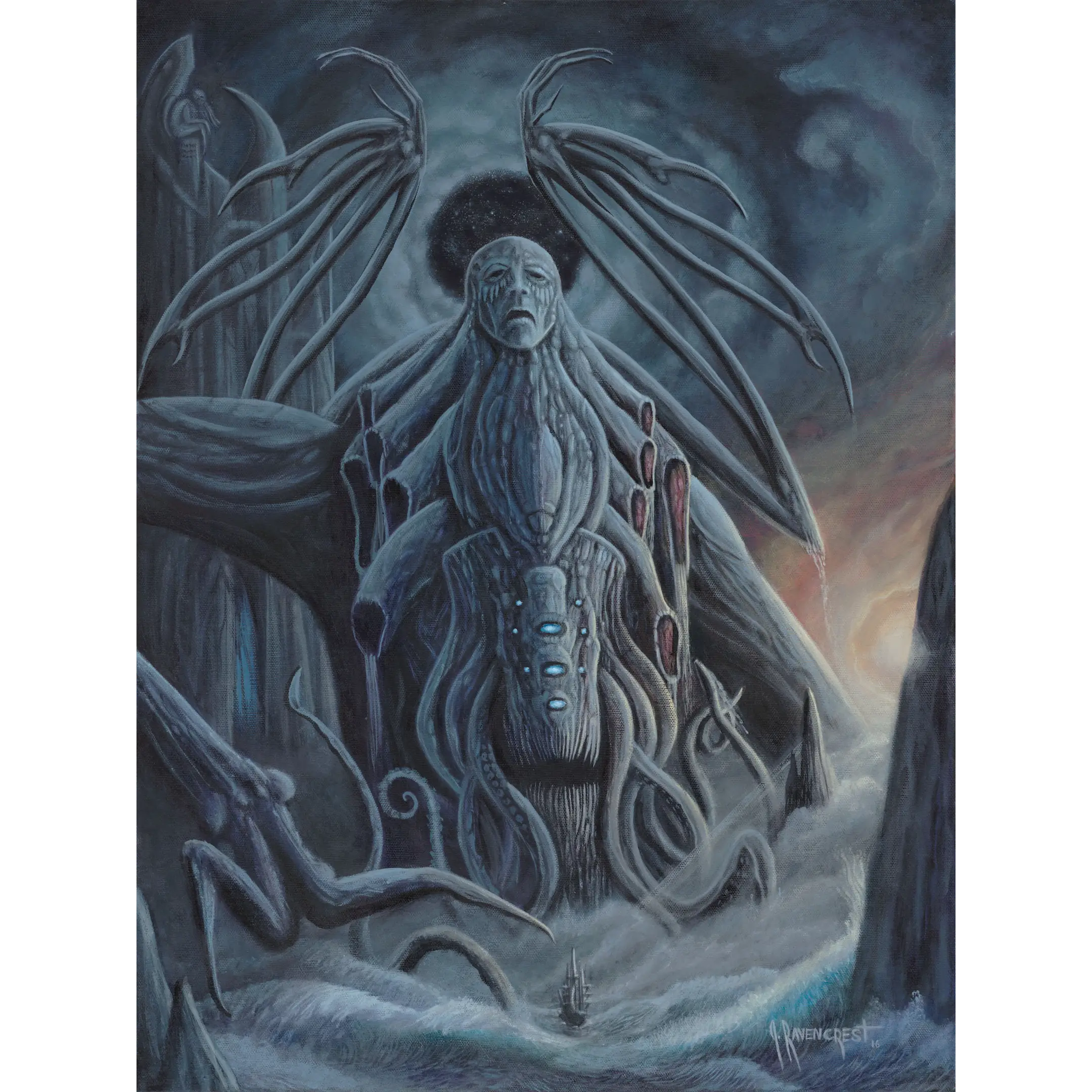 Abstract Dark Ethereal Figure Illustration