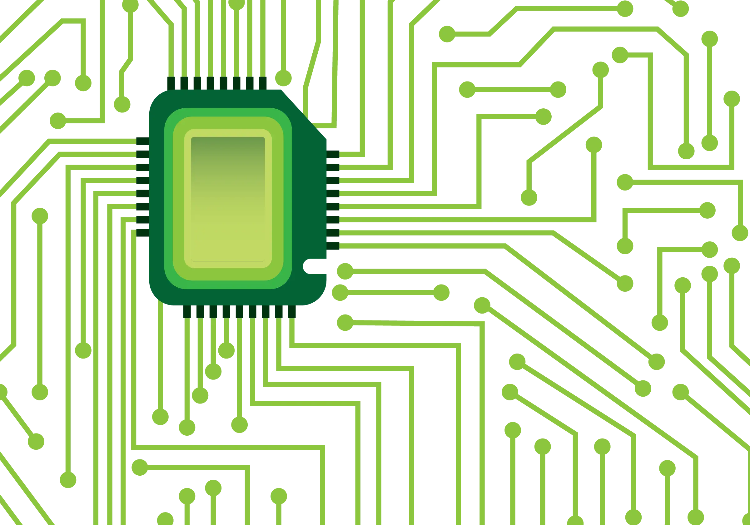Green Microchip Circuit