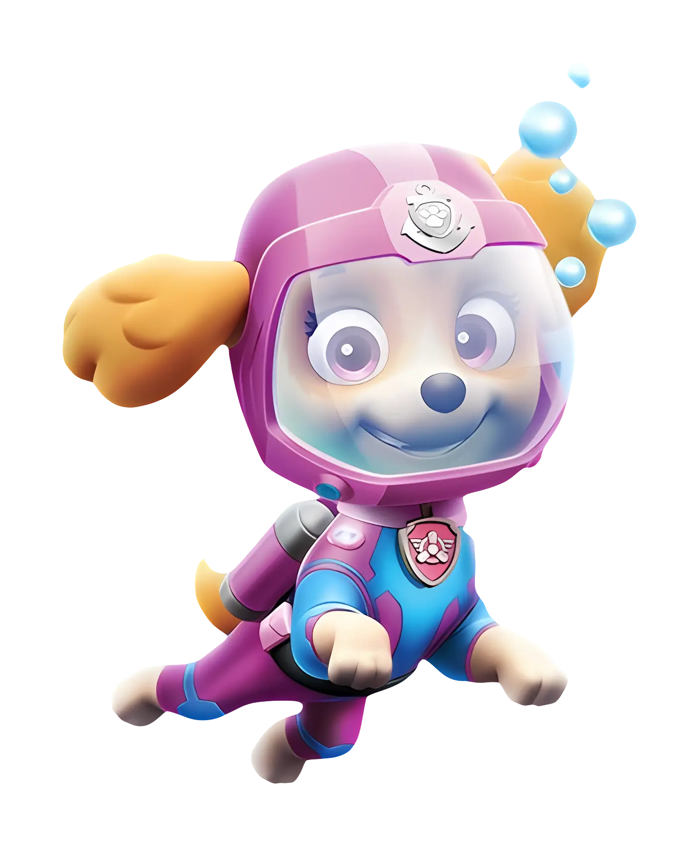 Cartoon Dog in Diving Suit