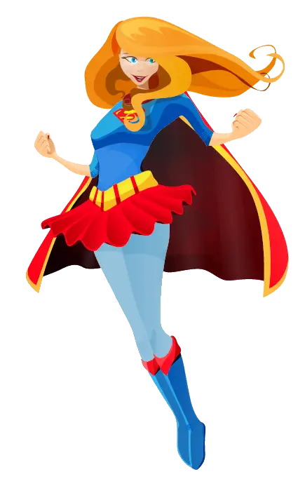 Superhero Girl in Colorful Costume