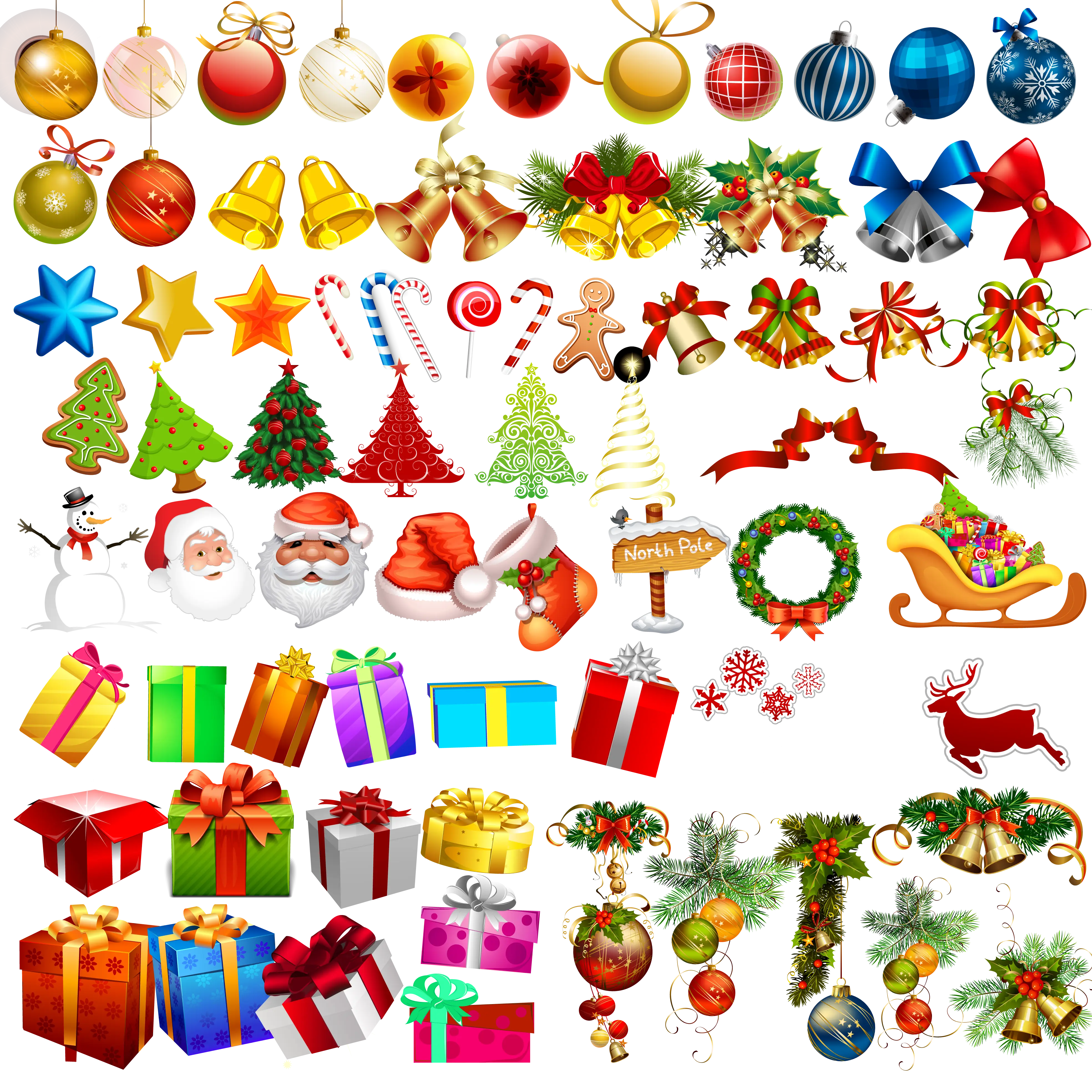 Colorful Christmas Decorations and Ornaments