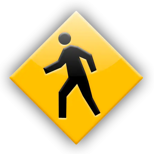 Yellow Pedestrian Crossing Sign