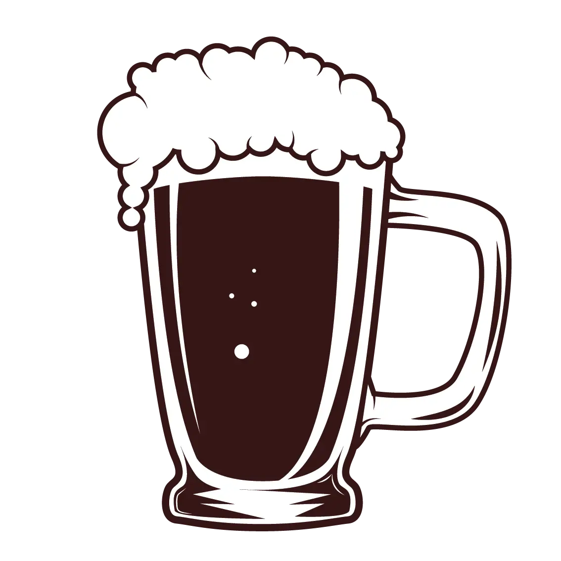 Illustration of a Beer Mug with Froth