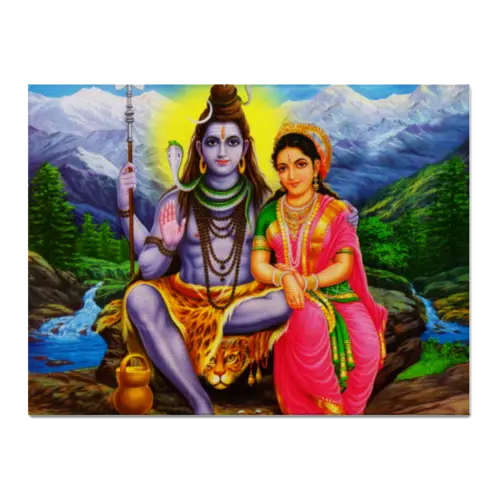 Lord Shiva and Parvati Illustration