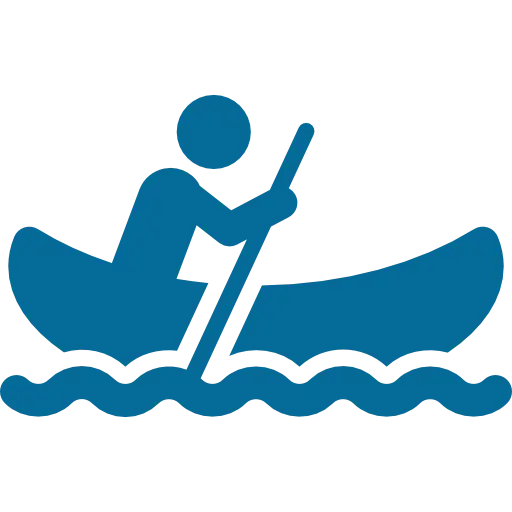 Minimalist Illustration of Canoeing