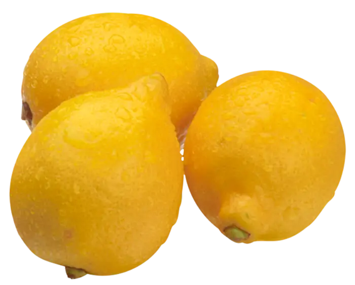 Three Fresh Yellow Lemons Illustration