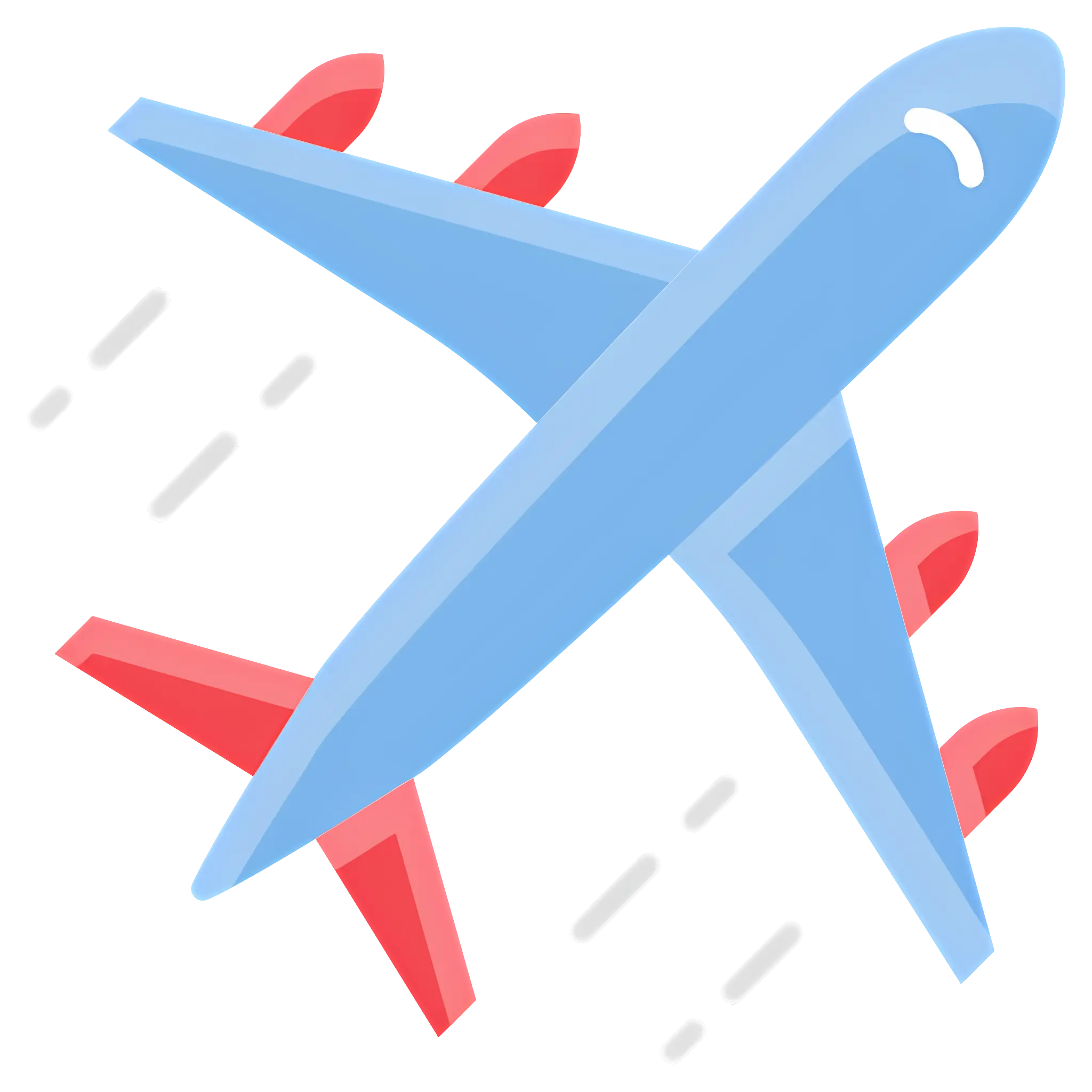 Blue Airplane Cartoon Illustration for Travel Themes